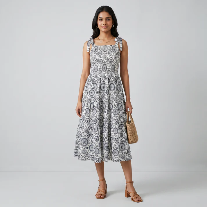 Printed Strappy Dress